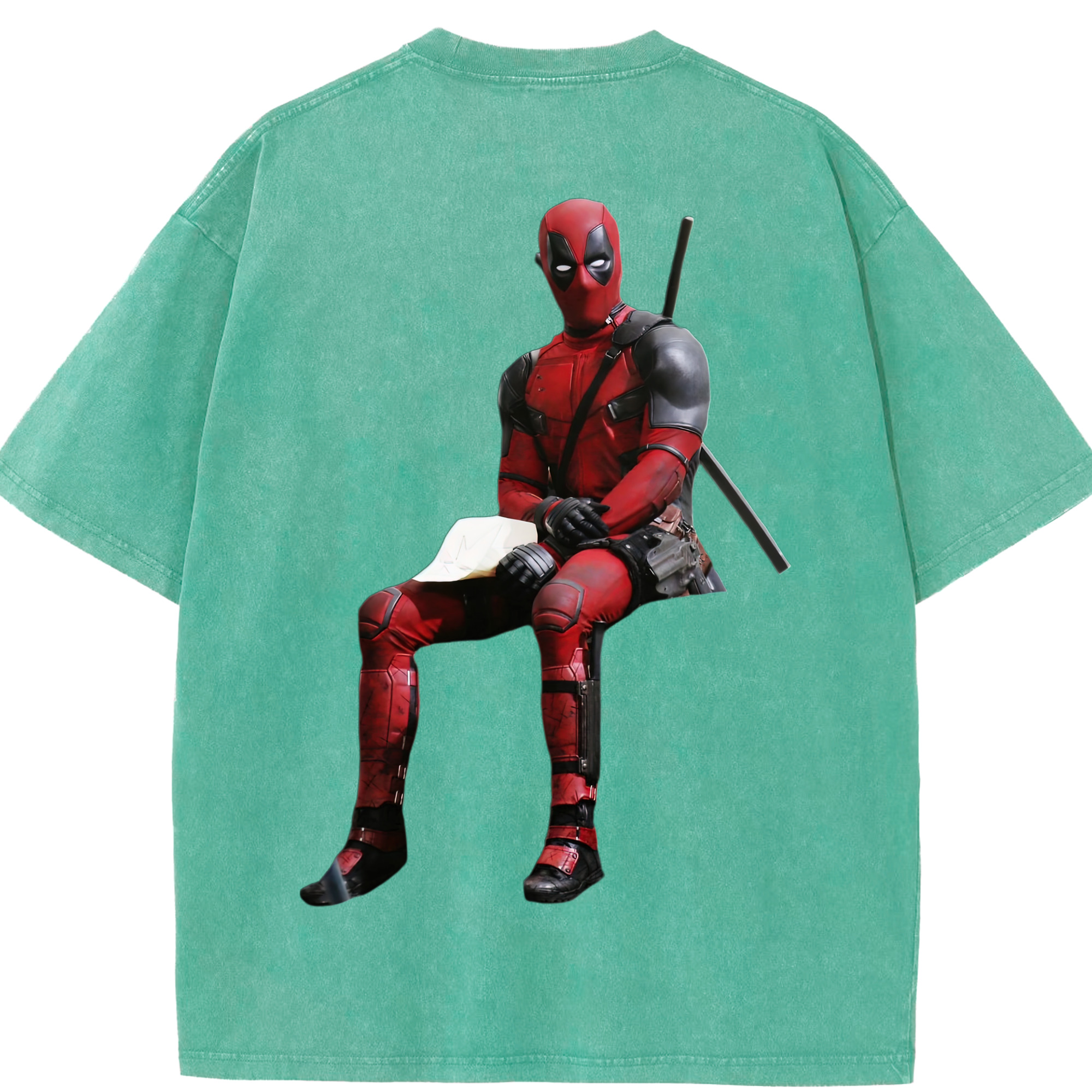 （画像用） Deadpool デッドプール 綿100% ヴィンテージ風 半袖Tシャツ（背面プリント）